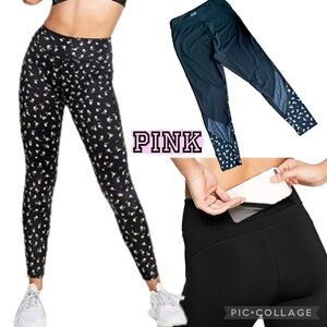 PINK Floral‎ Mesh Panel Leggings Ultimate Featherweight Size M
